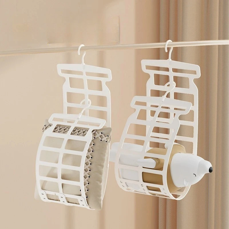 Japanese Style Pillow Drying Rack Multifunctional Doll Clothes Drying Net for Home Balcony Outdoor Clothes Rack Space Saving