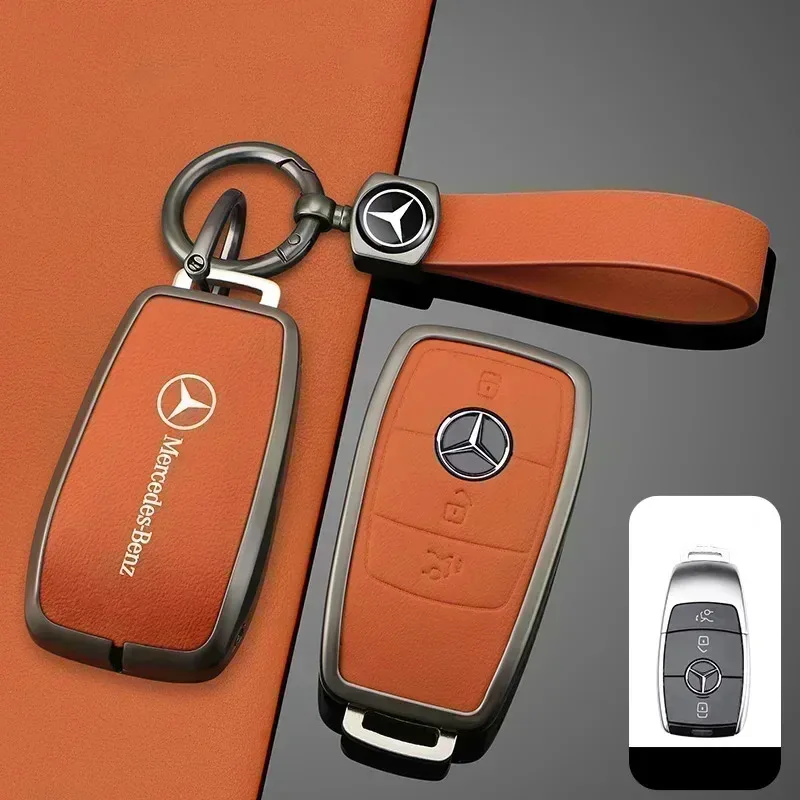 

Leather Car Key Case Cover Shell Bag For Mercedes Benz AMG A C E S Class W204 W205 W212 W213 W176 GLC CLE CLA GLC GLS W177 W222