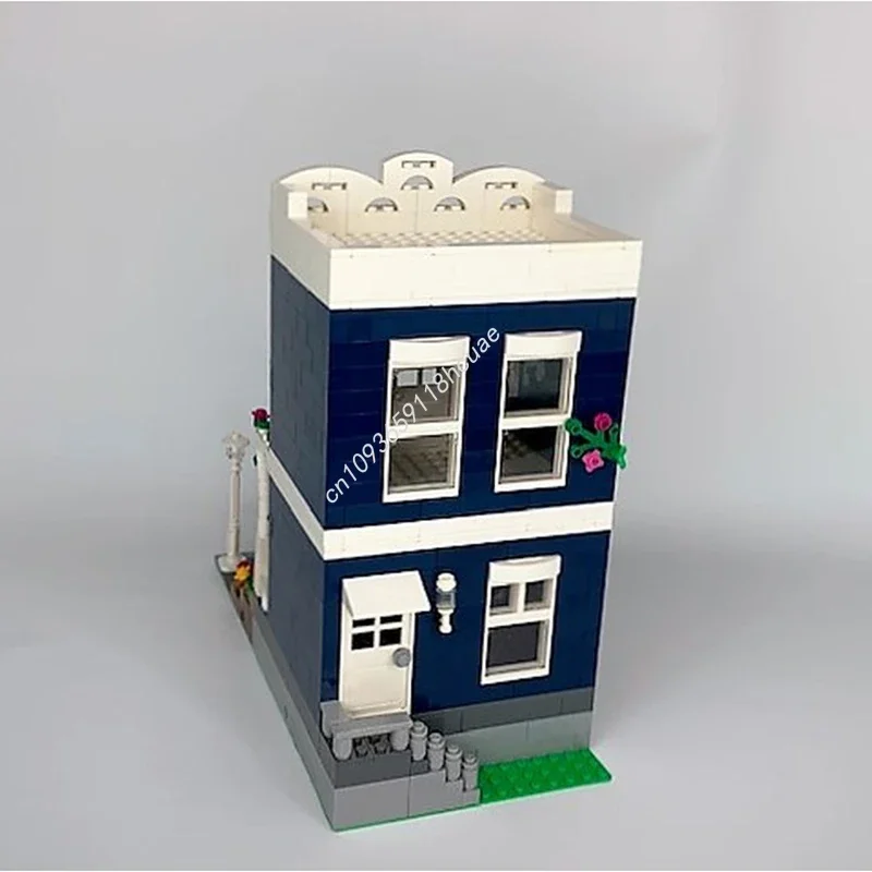 770피스 MOC 아이비 테라스 하우스 모듈형 건물 블록 크리스마스 창의적인 실내 장식 DIY 모델, 열정적인 선물로 추천