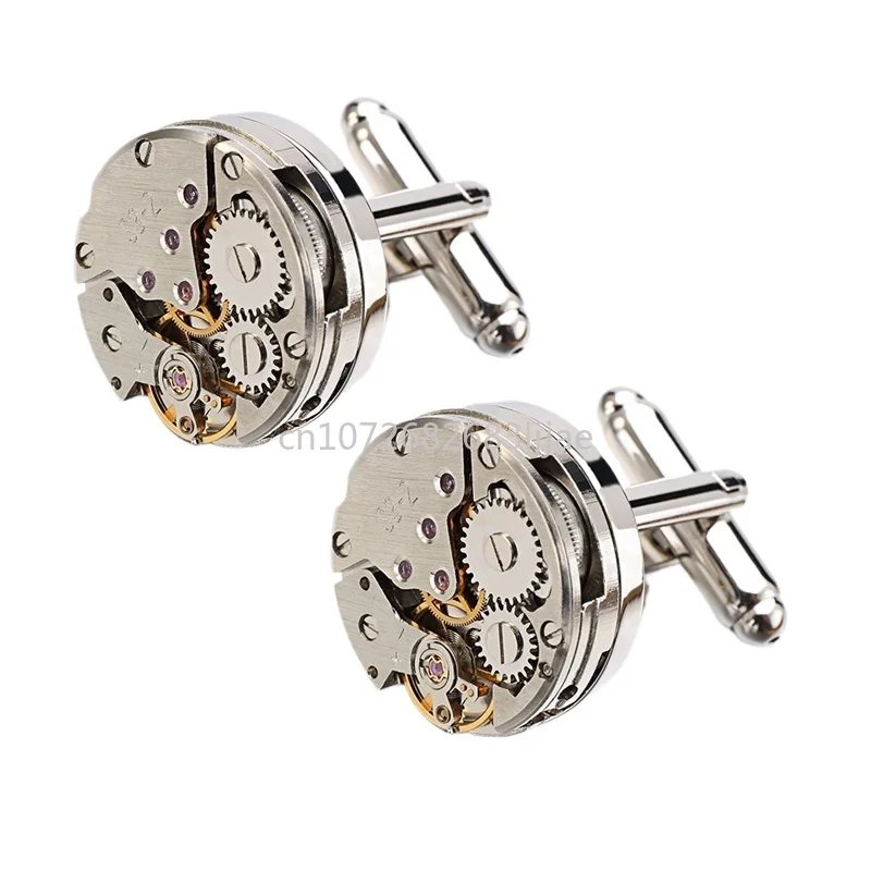 

High-End French Cufflinks Mechanical Movement Cufflinks Men's Novel Design Light Luxury Shirt Shirt Cufflinks Gift