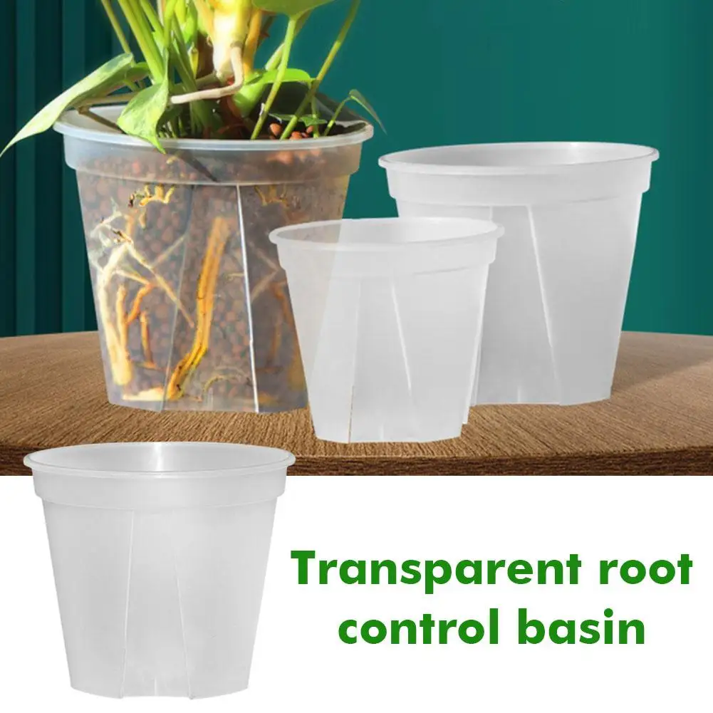 Thickened New Transparent Green Mountain Pot Root Control Pot Rose Green Rose Plastic Flower Pot Gallon Round