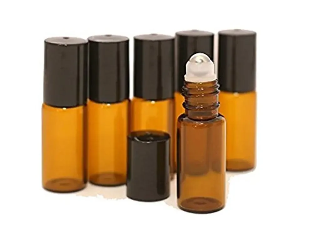 5-50 قطعة 1 مللي 2 مللي 3 مللي 5 مللي 10 مللي لفة زجاجية على زجاجات للزيوت الأساسية العنبر إعادة الملء الزجاج الأسطوانة قوارير زيت معدنية زجاجة صغيرة