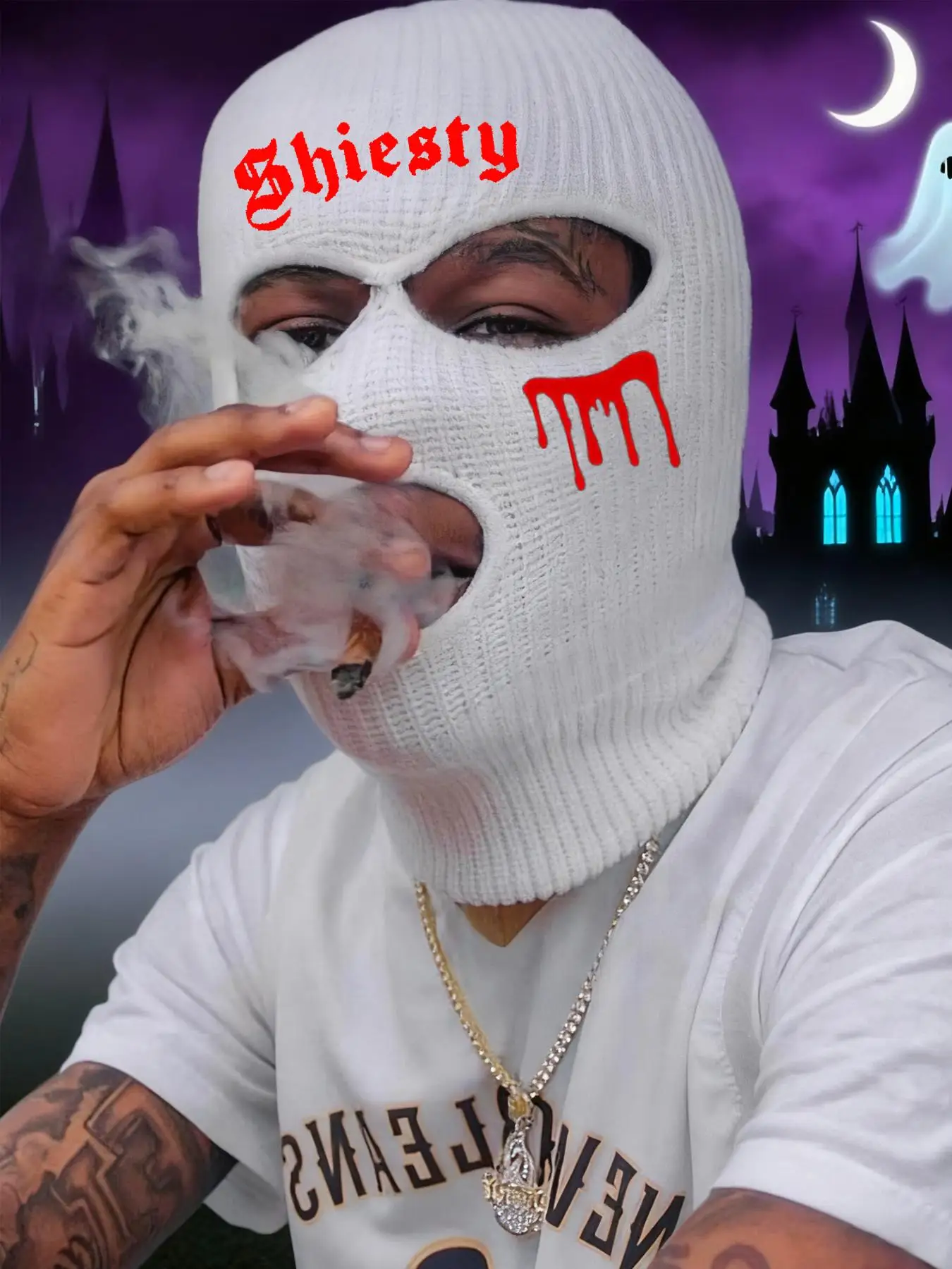 1/2 قطعة 3 حفرة قبعة محبوك كامل الوجه قناع للتزلج الشتاء بالاكلافا الدافئة محبوك قناع الوجه الكامل الرياضة في الهواء الطلق هدية الهالوين #1