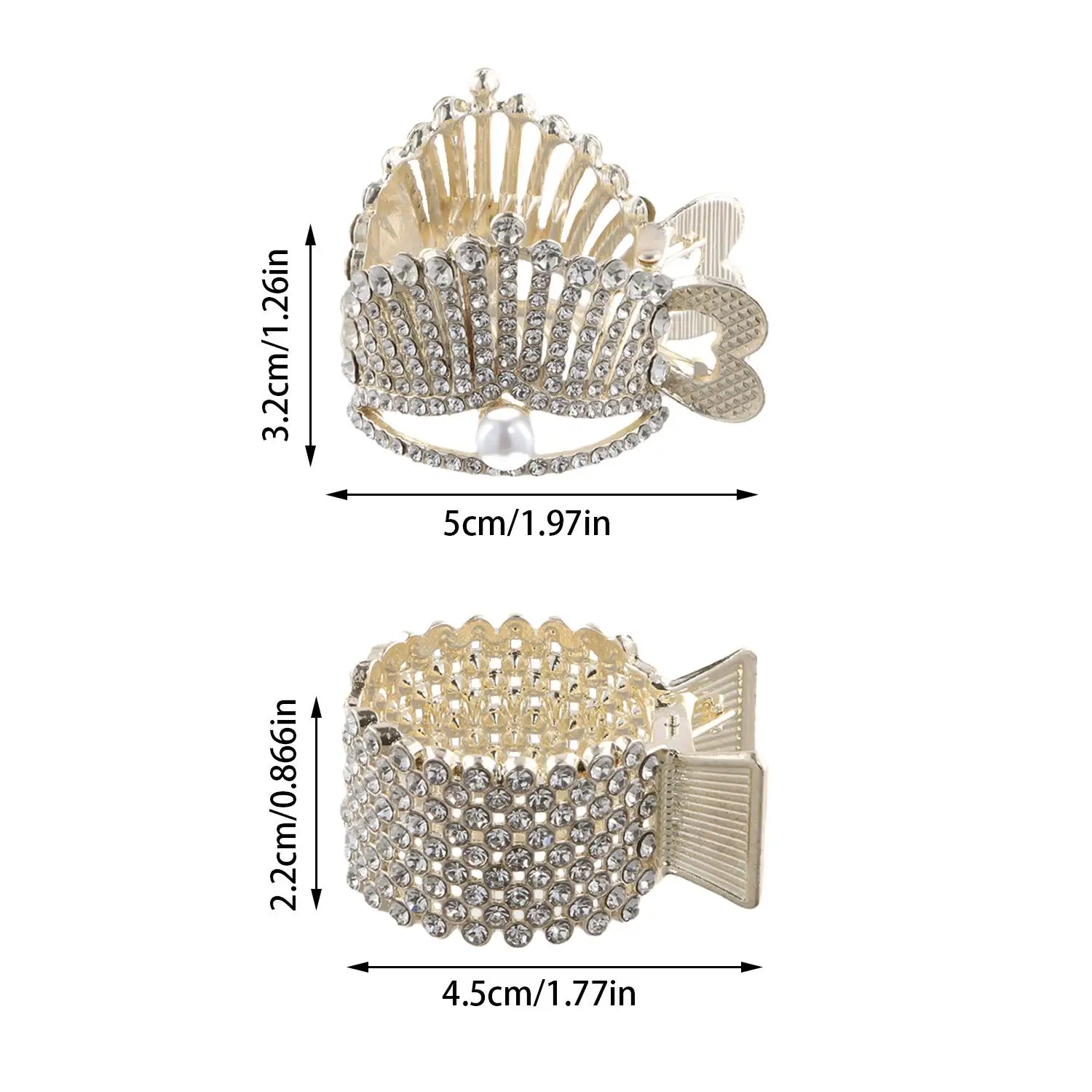 クリスタルヘア爪高ポニーテールホルダーヘアクリップエレガントなヘアアクセサリーヘアグリップパールラインストーンヘアピンパーティー頭飾り