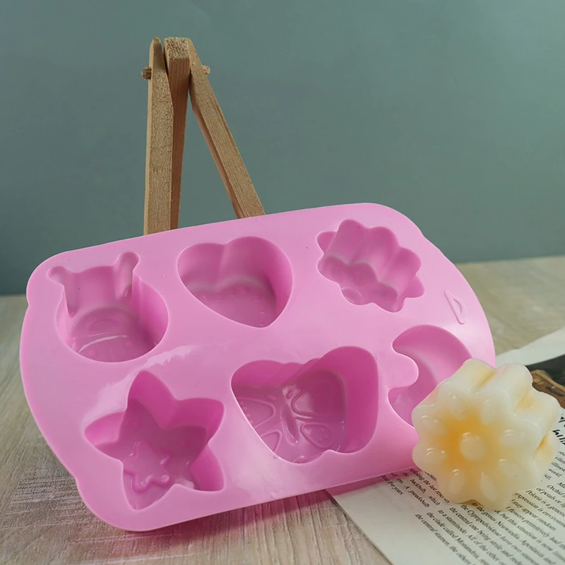 1/4 Uds molde para hornear pudín de gelatina flor Chocolate molde de silicona Fondant 3D Cupcake utensilios para hornear decoración de pasteles bandeja de cubitos de hielo rosa