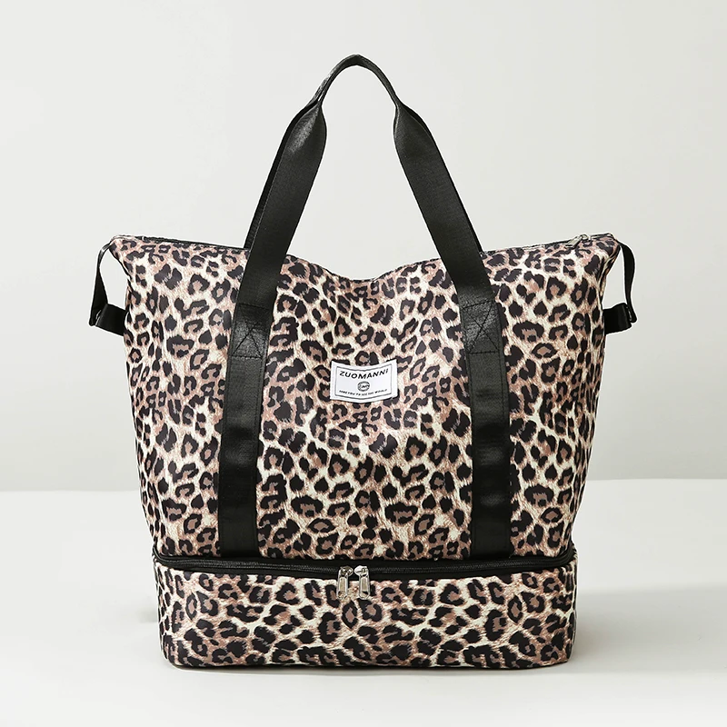 

Fashionable Leopard Print Travel Duffels Bag Suitable for Weekend Travel Leisure Outings Yoga Fitness Sports Outdoor Camping