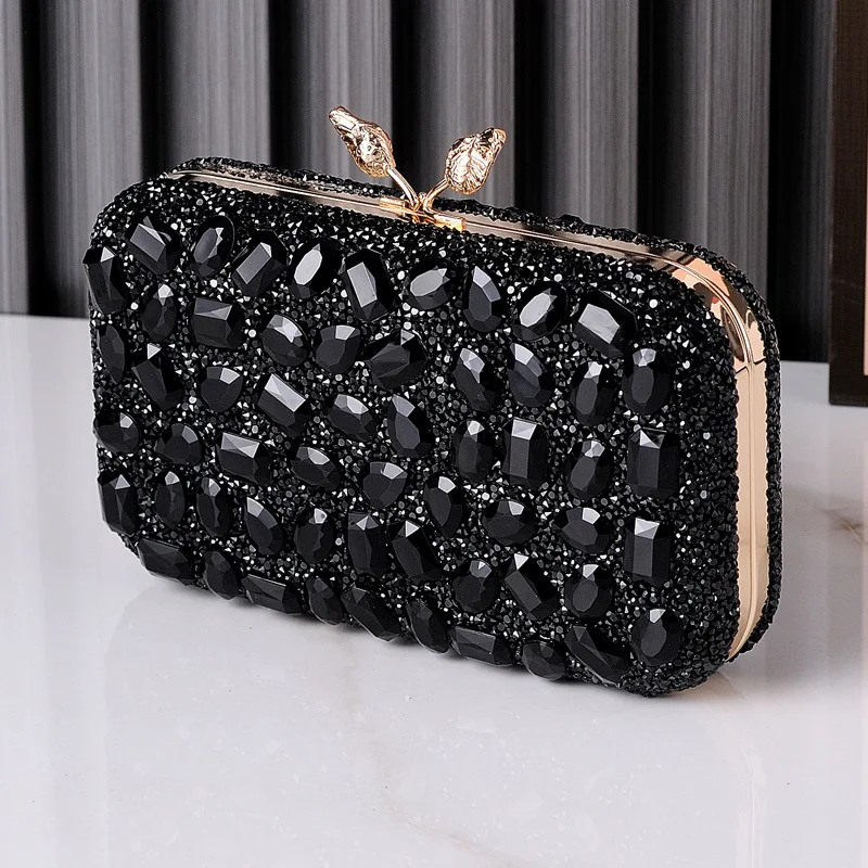 Blue Multi Color Bags for Women Stone Clutch Bag Luxury Designer Purse Stylish Crystal Female Handbag Diamond Wedding Party Bags