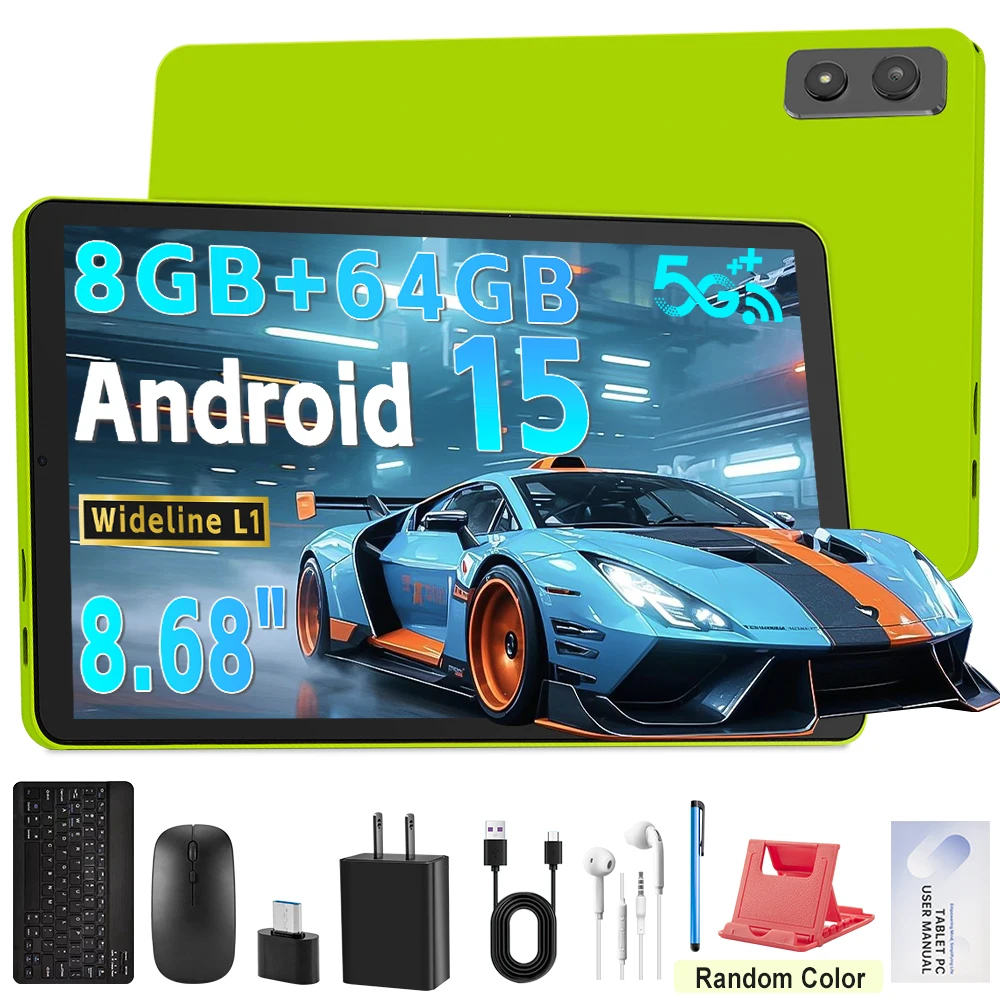 

Планшет 2025 года Последние планшеты Android 15 с дисплеем Incell 8,68 дюйма, TF 8 ГБ + 64 ГБ/1 ТБ, четырехъядерная камера 2 МП + 5 МП, 5000 мАч, Widevine L1