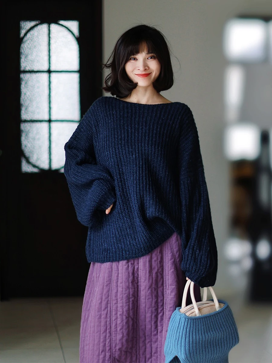 

Оригинальный свитер Moadai из новой весенней коллекции: утепленный трикотаж из шерсти, бархата и хлопка, с круглым вырезом, комфортный, свободного кроя.