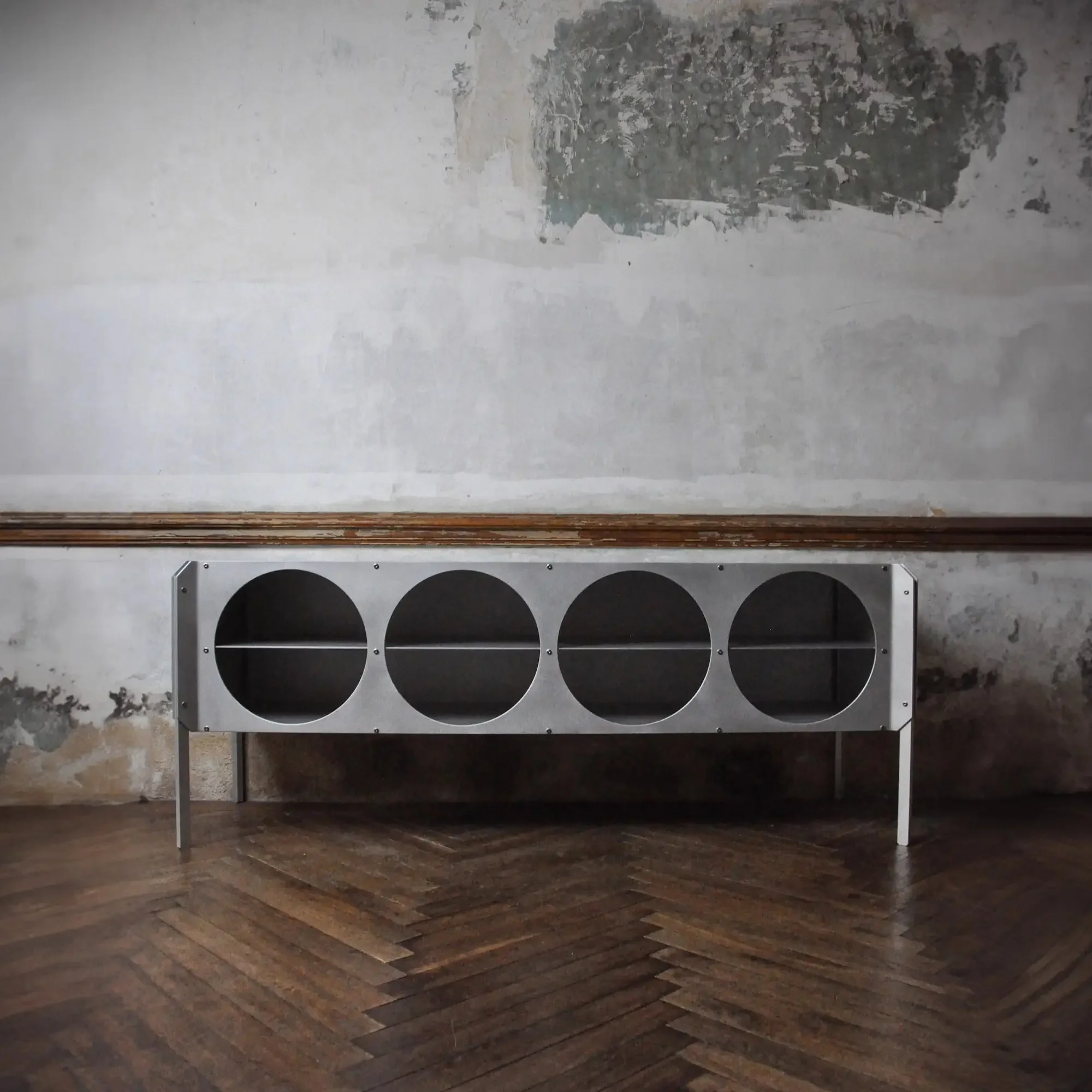 

All-aluminum TV cabinet, size can be selected, industrial wind metal cabinet