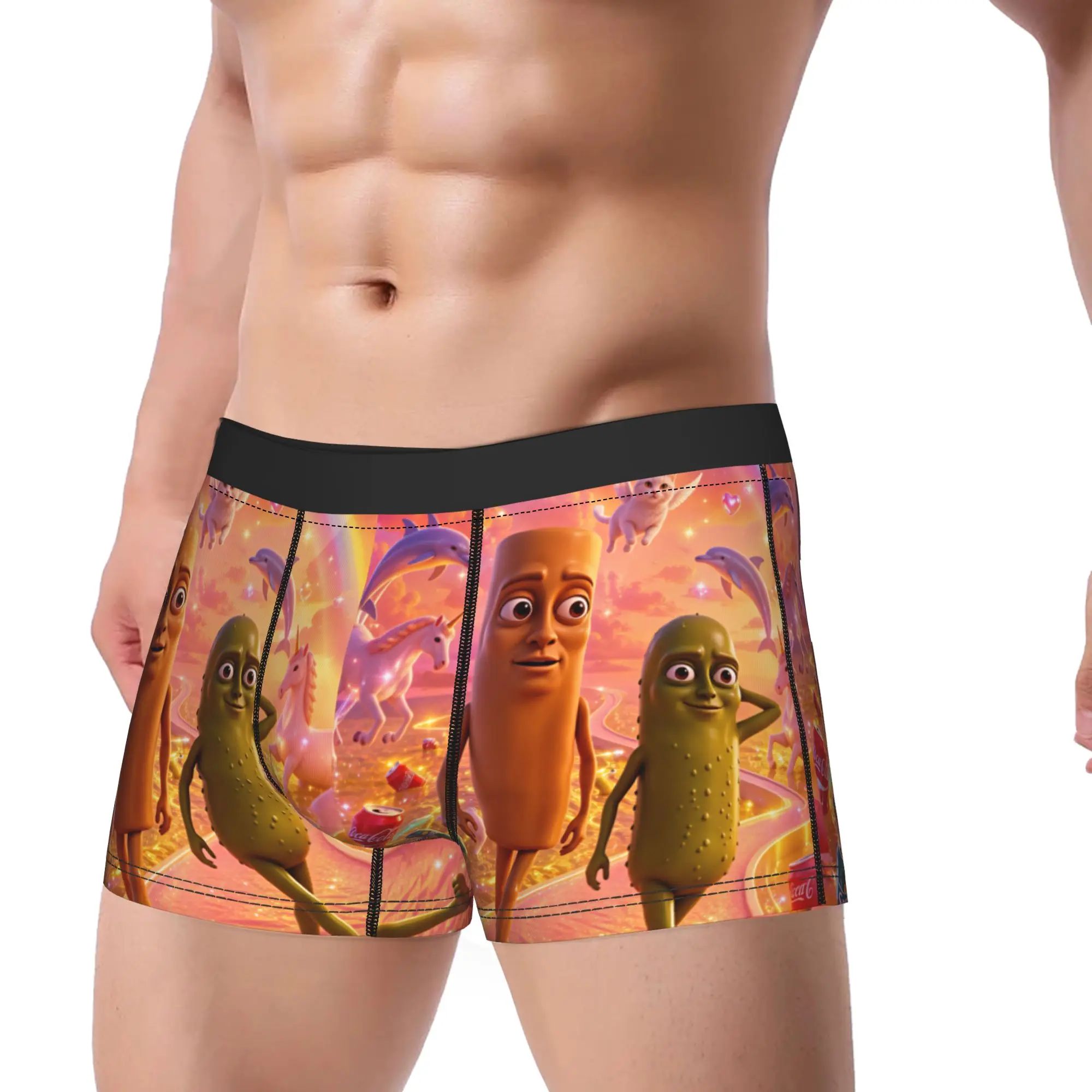 Tung Tung Sahur Pickle Unicorn Dolphin Rainbow Meme Underwear  Customs Trunk Trenky Males Panties Classic Boxer Brief Gift