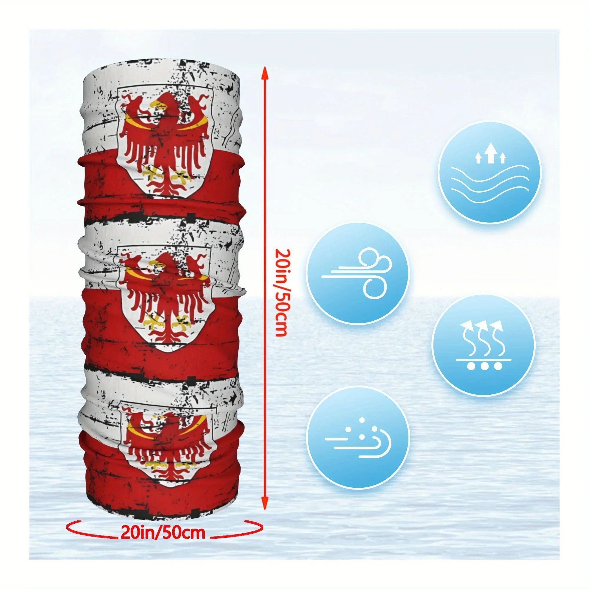 Customization Flag Of South Tyrol Flag Scarf Neckerchief Neck Face Mask Polyester