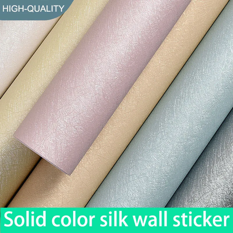 Room Decoration Silk Adhesive Wallpaper for Wall 40cm Decorative Walls Paper Waterproof and Moisture-proof Solid Color Sticker