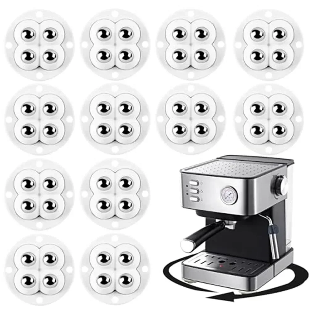 Mini Paste Pulleys 360 Degree Rotation Wheels Home Organization DIY Accessories Effortless Mobility Heavy Object Movement