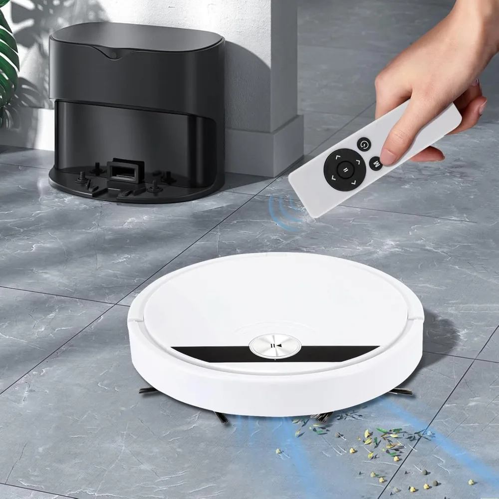 15-W-3-in-1-Roboter-Staubsaugerroboter mit 6 Reinigungsmodi, Fernbedienung und App-Fernbedienung, Kehrmaschine, lange Laufzeit
