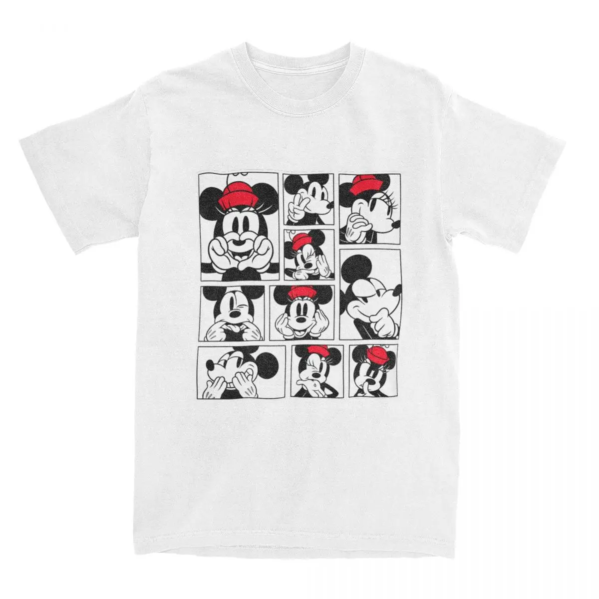 Minnie And Mickey Stuff Shirts Men Women Novelty Pure Cotton Summer Tops