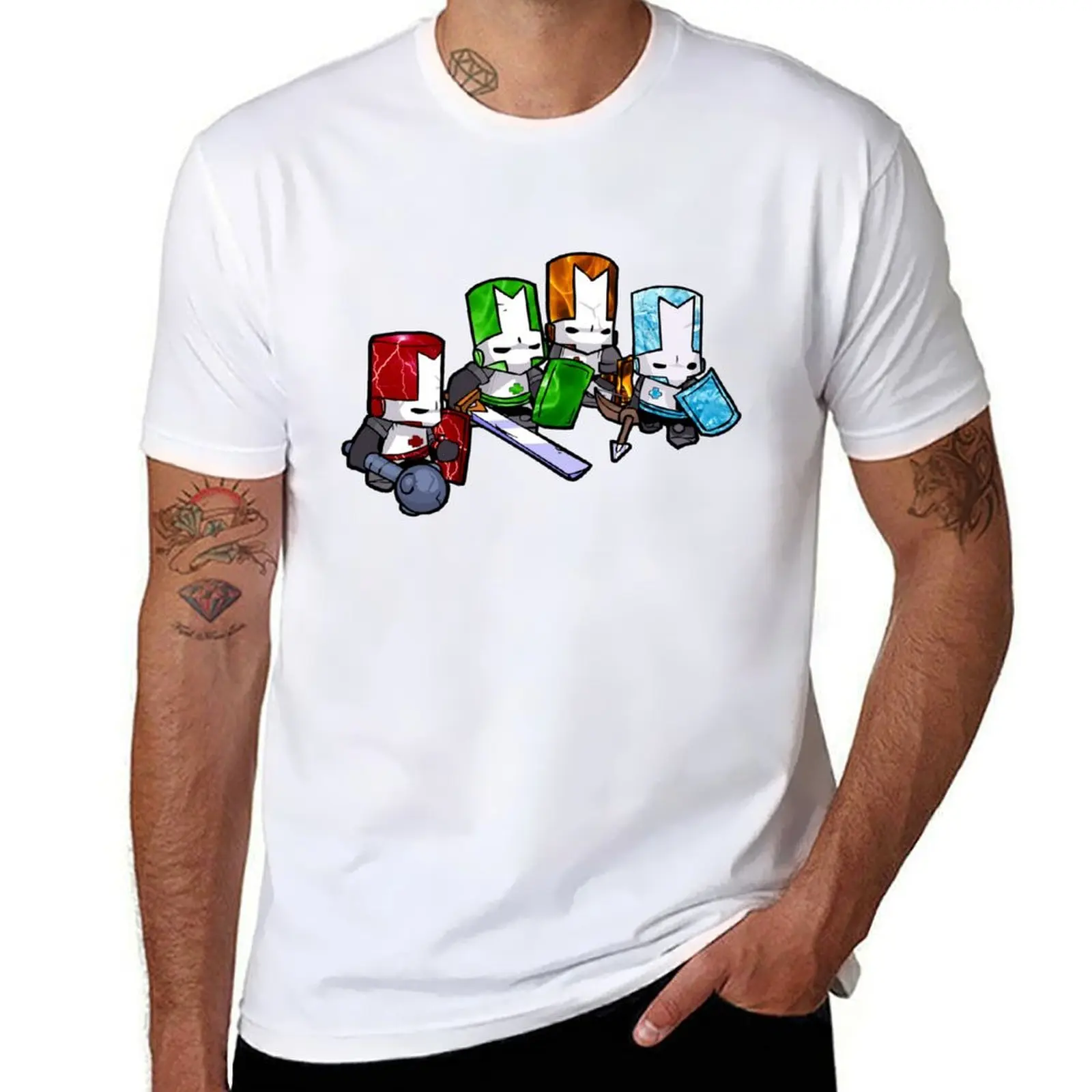 

Castle Crashers - The Elements T-Shirt man t shirt heavy cotton t shirt man casual T-Shirt