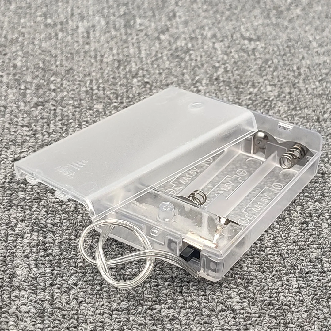 5Pcs 3*AA Battery Holder AA Battery Box 3AA Battery Case With Switch Lead Transparent 4.5V Switch On The Side