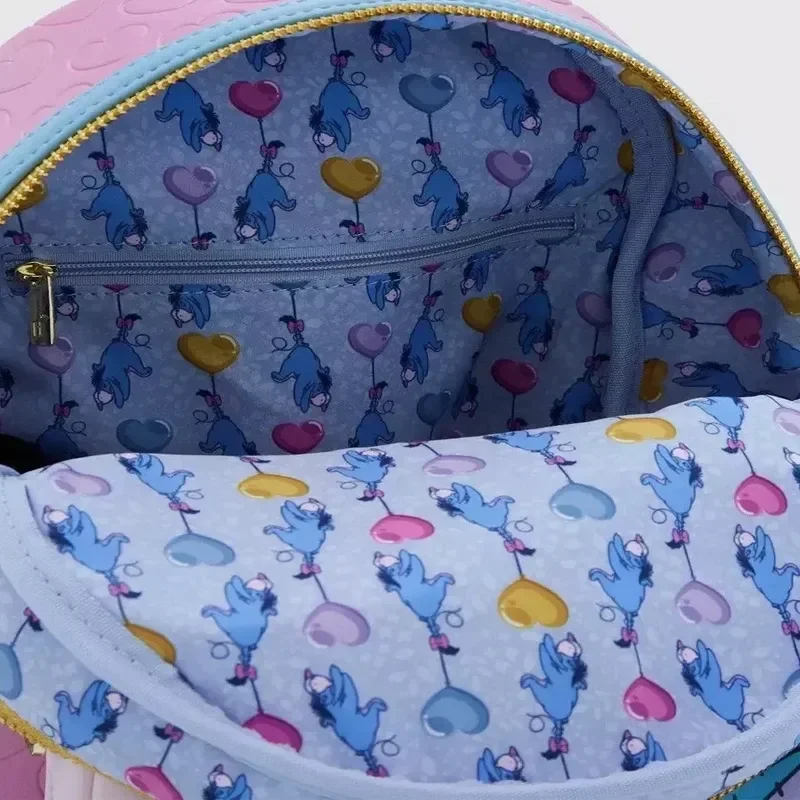 Loungefly Disney Pooh Bear Eeyore Balloon Printed Backpack Pu Leather Fashion Shoulder Bag Travel Bag School Bag Wallet Gift