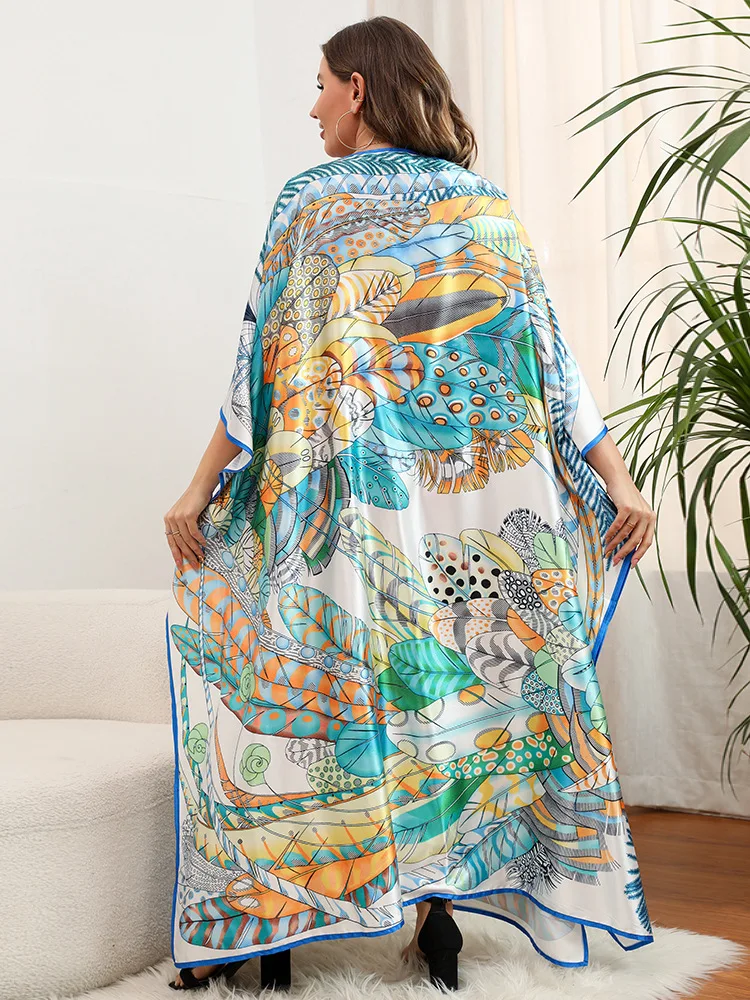 Bohemian Beach Dresses for Women 2022 Trend Printed Kaftans Maxi Robe Swimsuit Cover Ups Fashion Bathing Suits Dropshipping