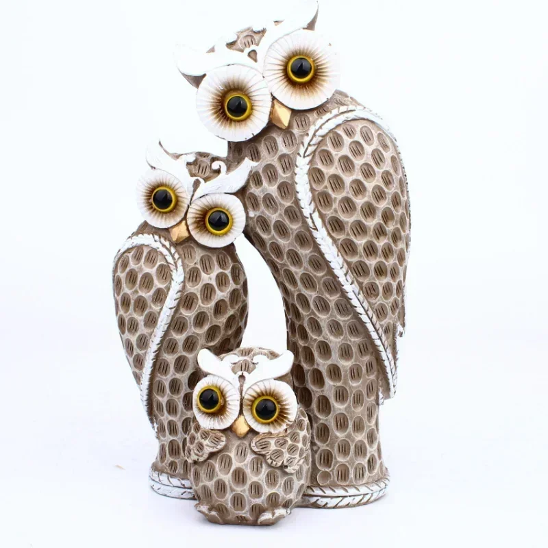 

Modern Minimalist Family Three Owls Animal Jewelry Home Decoration Living Room Desk Office Desk Crafts Luxury Decoration