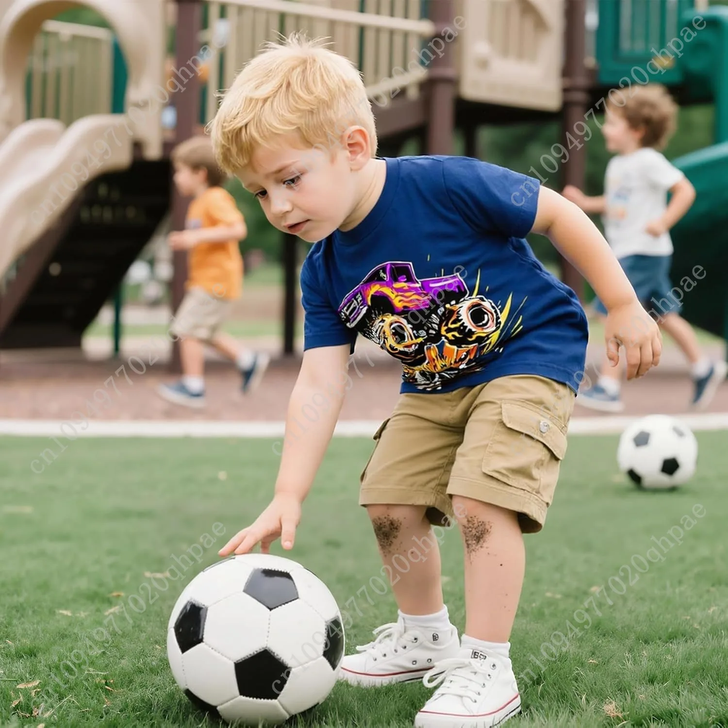 Funnycokid Camisas para niños pequeños Camiseta gráfica Camisetas de manga corta para niños de 2 a 6 años