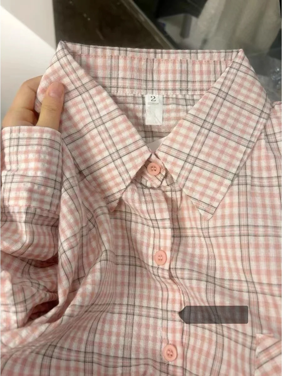 

Женская повседневная трикотажная куртка Slimming Pink в американском ретро-стиле с длинными рукавами и воротником, весна 2026