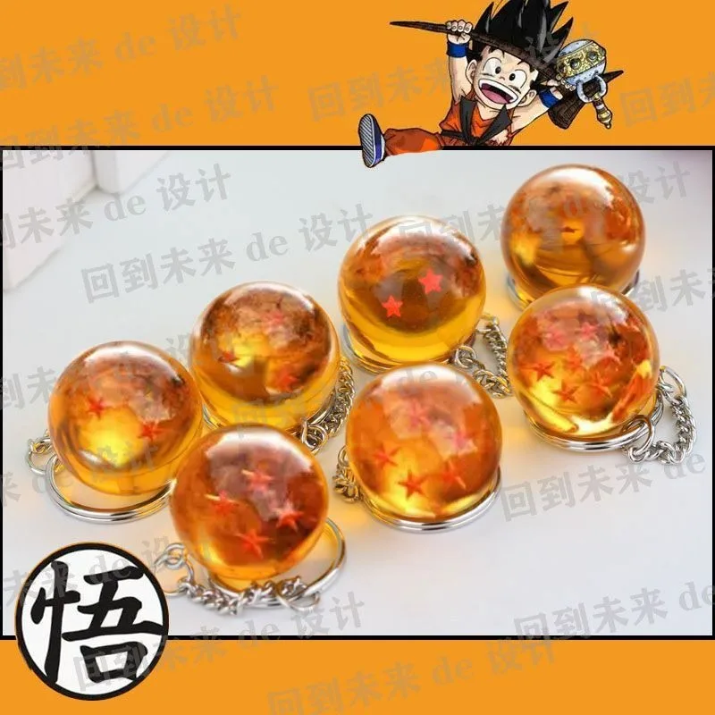 Llavero de Dragon Ball, Diseño Creativo de Moda, Llavero con Forma de Bola de Dragón de Siete Estrellas, Llavero Exquisito, Moderno, Portátil y Antipérdida