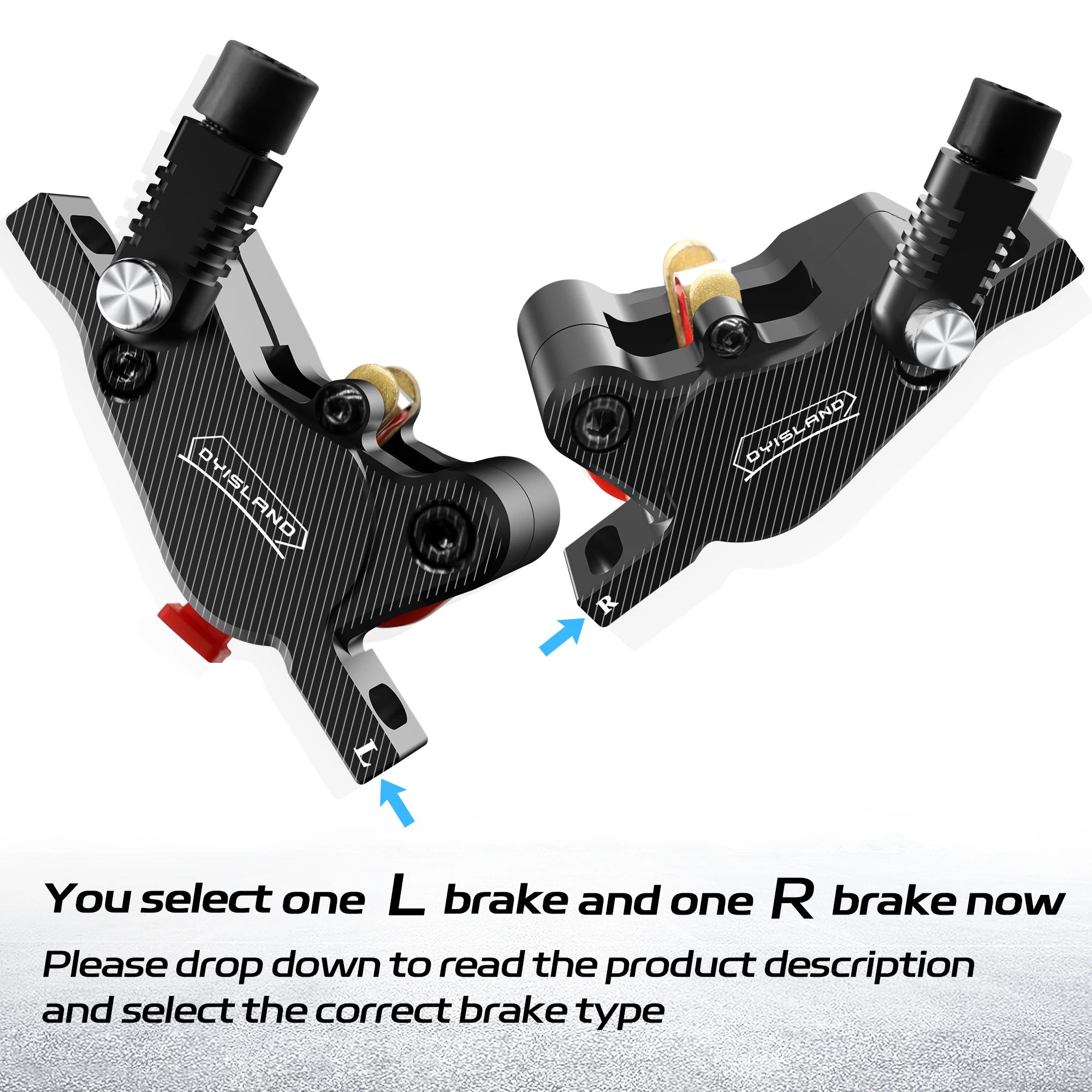 DYISLAND LD-210 2-Pistons Electirc Scooter Hydraulic Disc Brake 2PIN Power Off Electirc Scooter Oil Pressure Brake kit