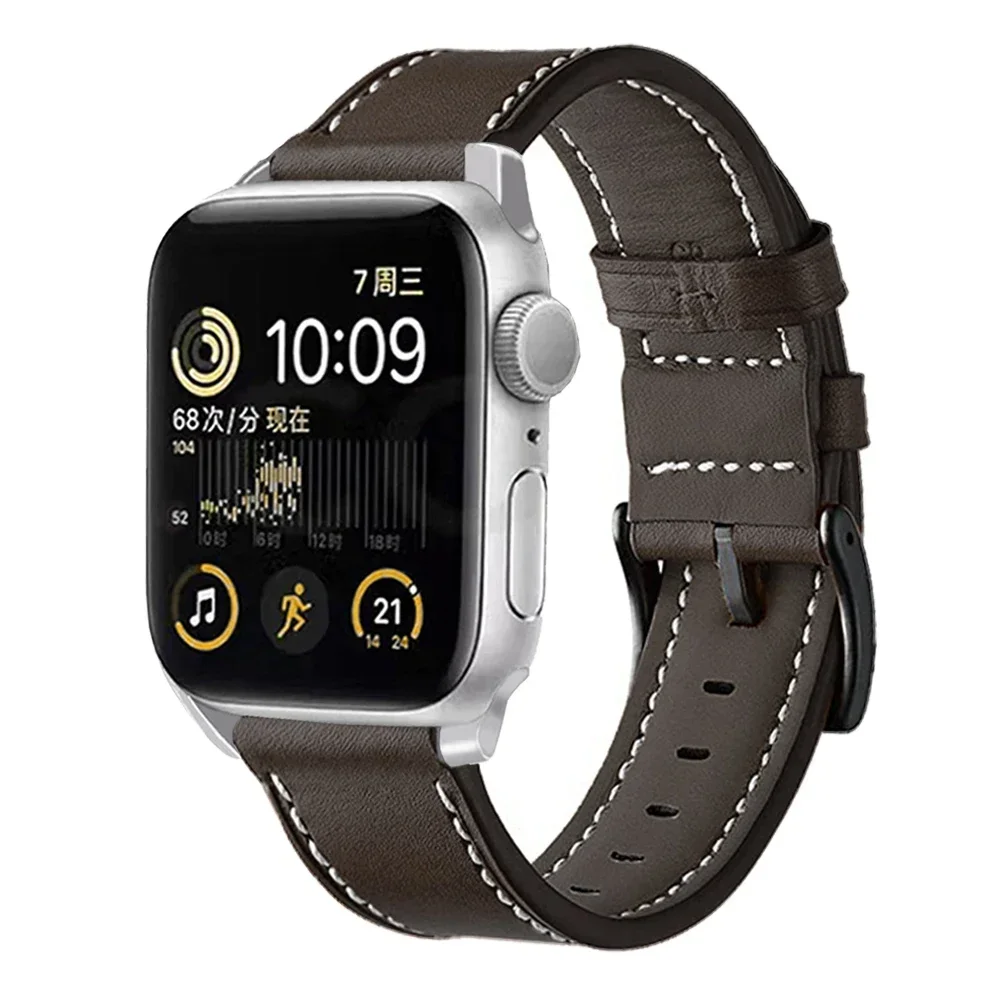 สำหรับนาฬิกา Apple สายสายหนังนาฬิกา PU 38 40 41 44 45 49มม. สายนาฬิกา Ultra2 iWatch Serie9 8 7 6 5 SE