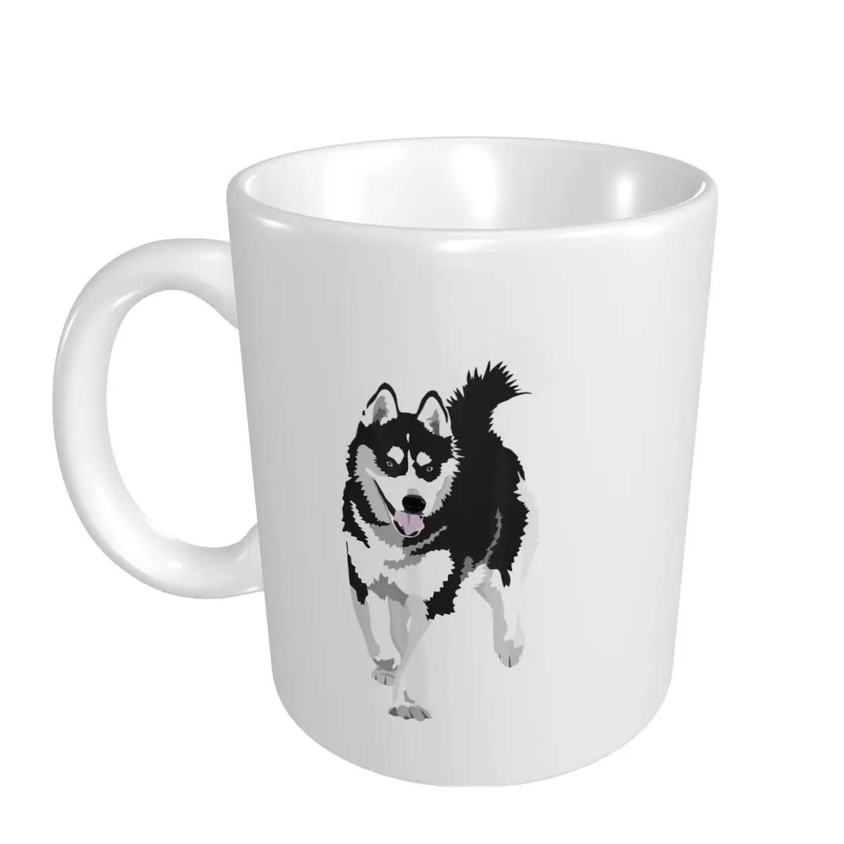 Mark Cup Mug Black And White Siberian Husky Snow Dog Coffee Mugs Tea Milk Water Cup Travel Mugs For Office Home