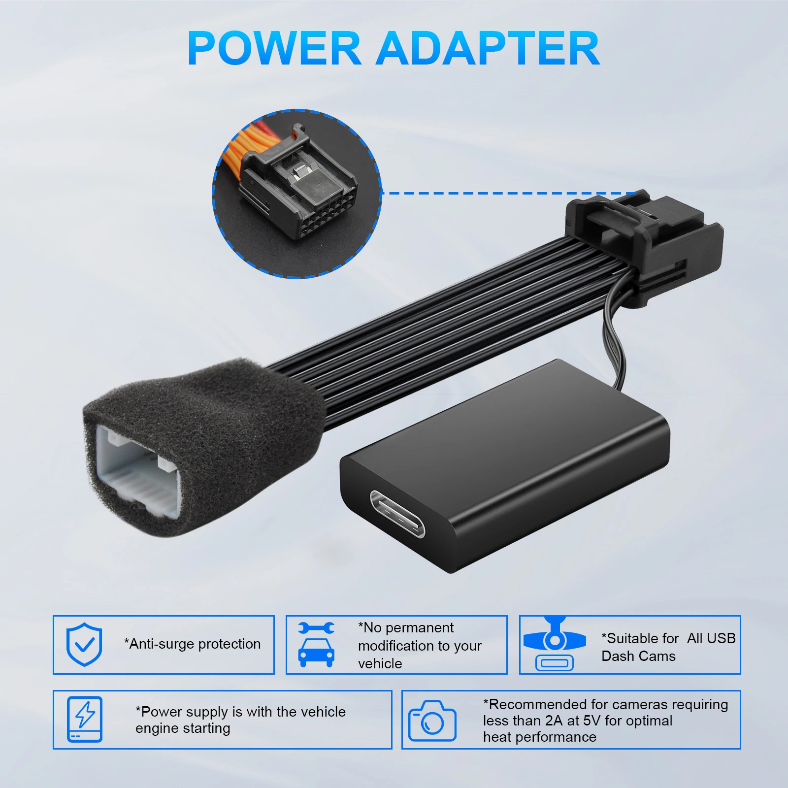 محول طاقة كاميرا داش مانجول لسيارة تويوتا كورولا RAV4 هايلاندر تاكوما تندرا 4 عداء سيينا لكزس NX RX UX سوبارو، إلخ
