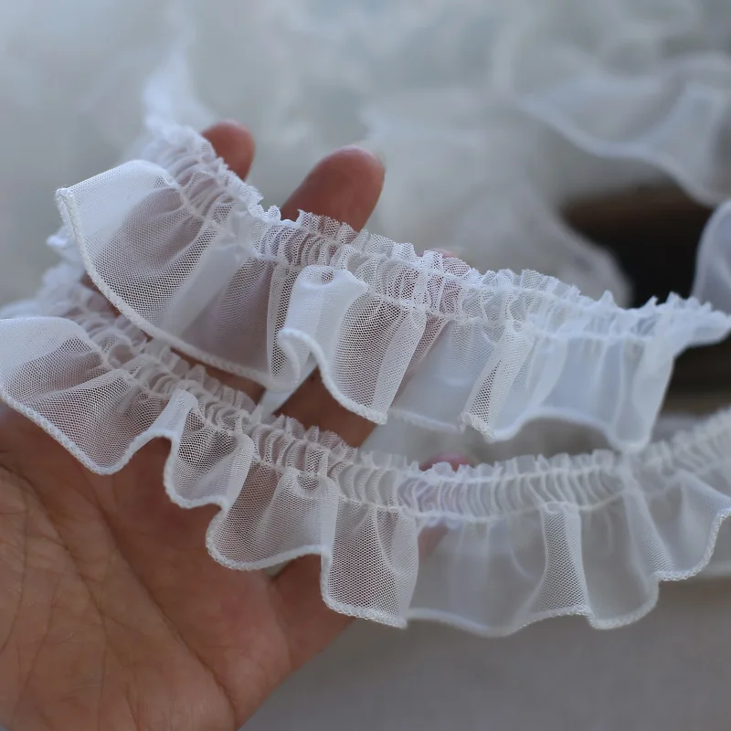 

40 ярдов белая вышивка тюль кружевная ткань отделка лента DIY швейная аппликация воротник бахрома кисточка свадебный гипюровый декор