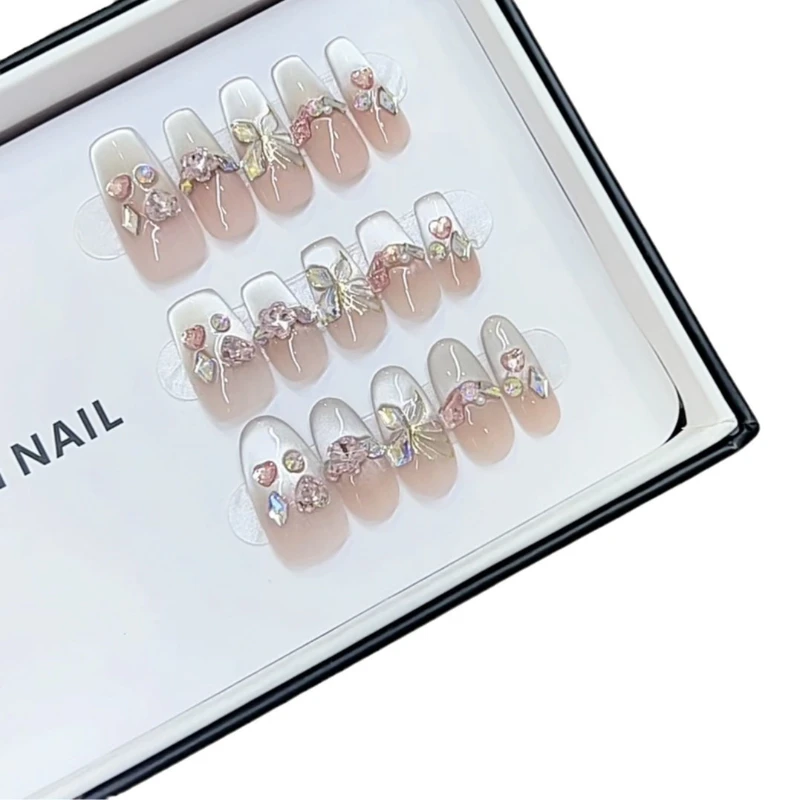 

Purely handmade autumn new phototherapy wearing nail glazed cat eye manicure patch removable