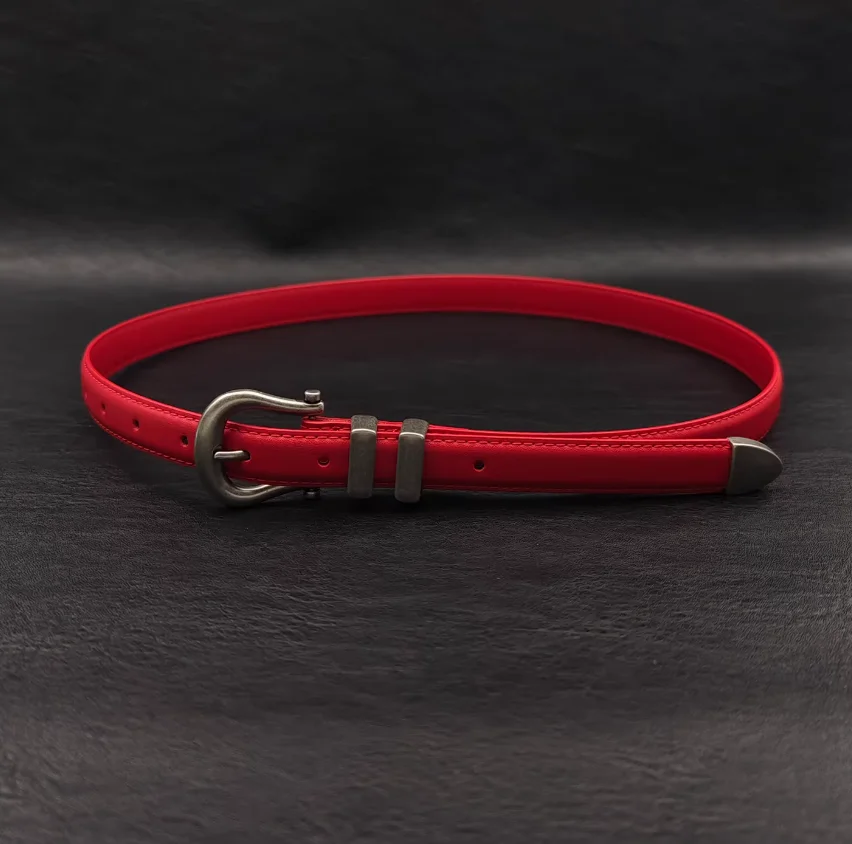 

Мужской и женский винтажный пояс-корсет из натуральной кожи, красный, узкий пояс для платья, декоративный пояс для пальто J1876