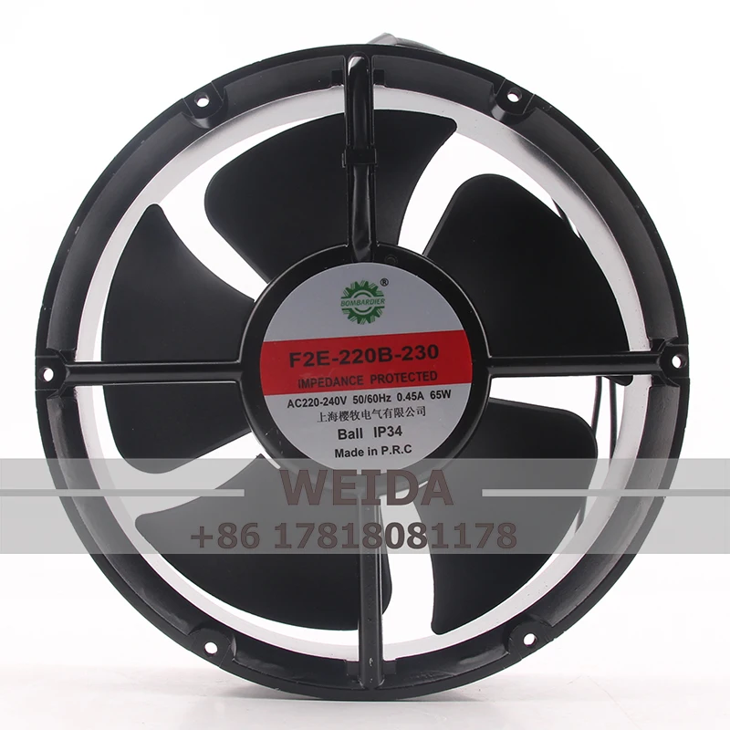 Shanghai REPu AC220-240V 0.45MA EC DC 22CM 22060 220X220X60MM 65W axial fan F2E-220B-230 cooling fan