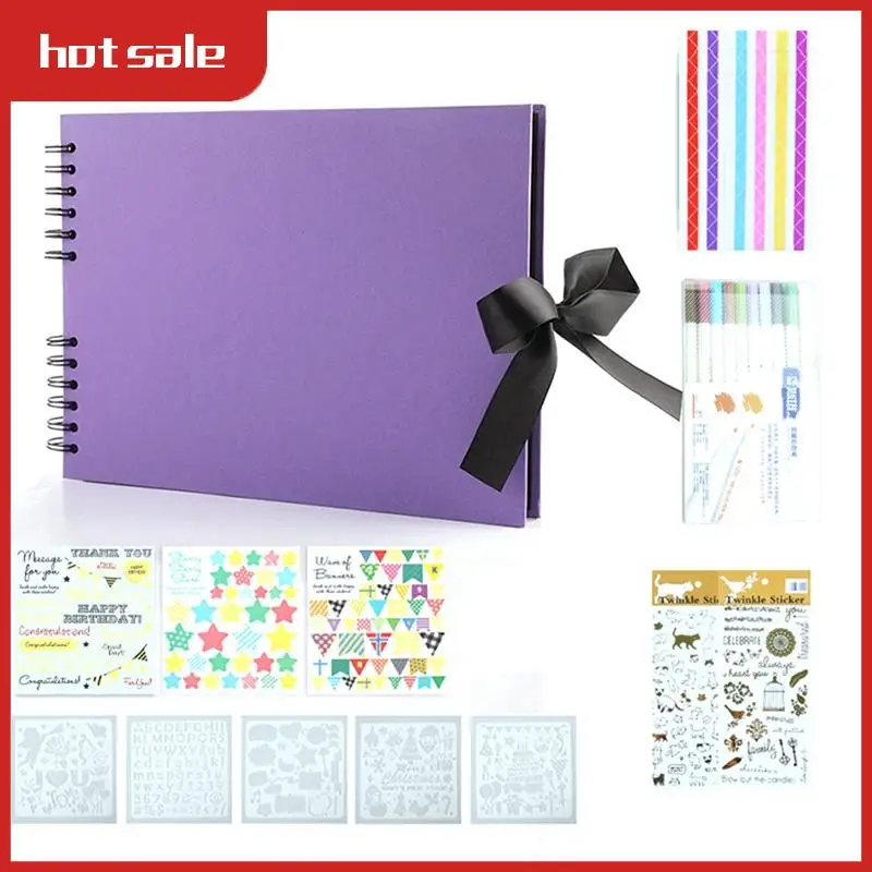 

A33R-Photo Albums 80 Black Pages Memory Books A4 Craft Paper DIY Scrapbooking Picture Birthday Childrens Gift