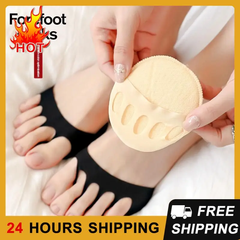 Women Five Toes Forefoot Pads High Heels Half Insoles Comfortable Breathable Shoe Cushion Relief Feet Pain Massaging Toe Pad