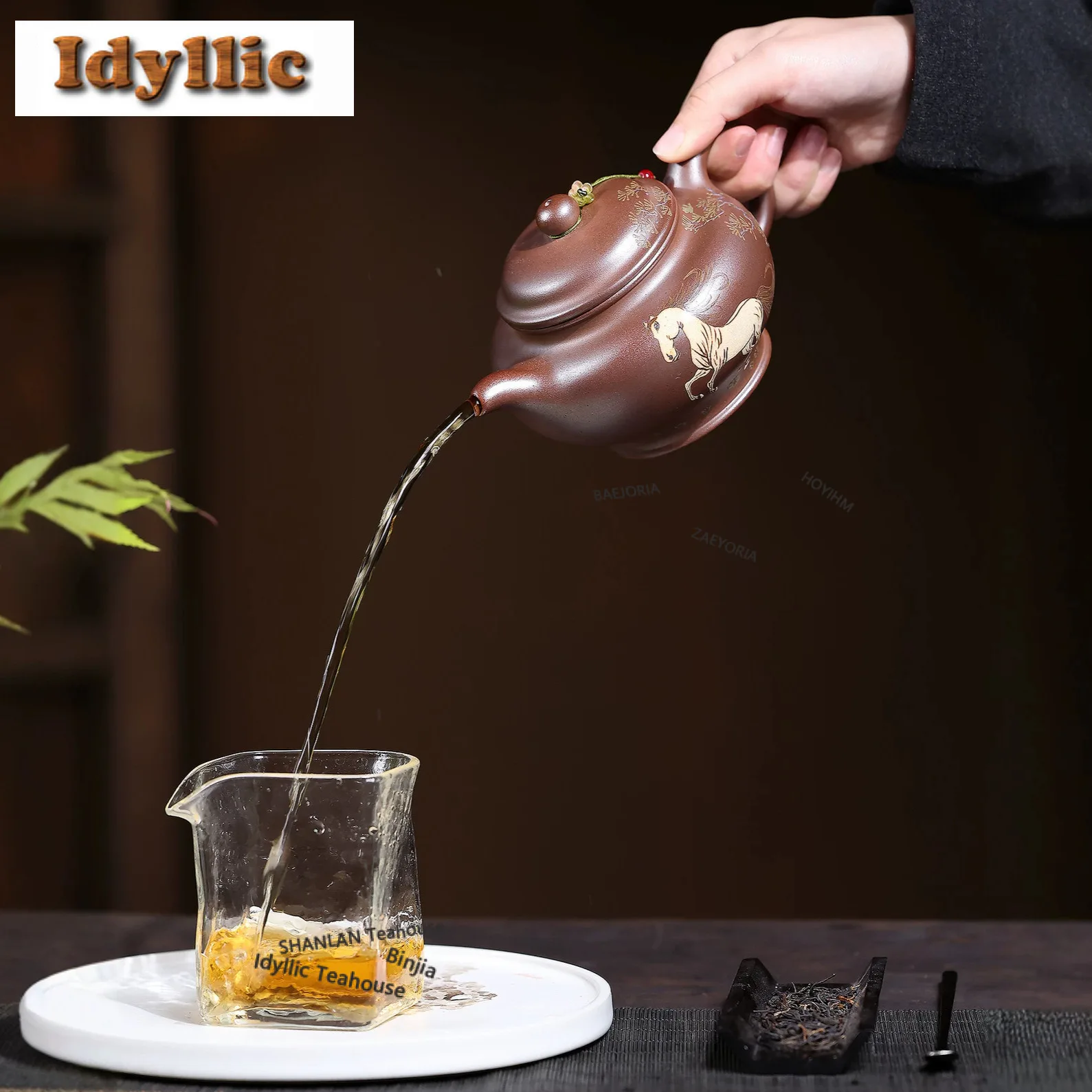 450ml Exquisite Yixing Purple Clay Teapots Handmade Horse Pot Raw Ore Section Mud Kettle With Infuser Zisha Tea Set Drinkware