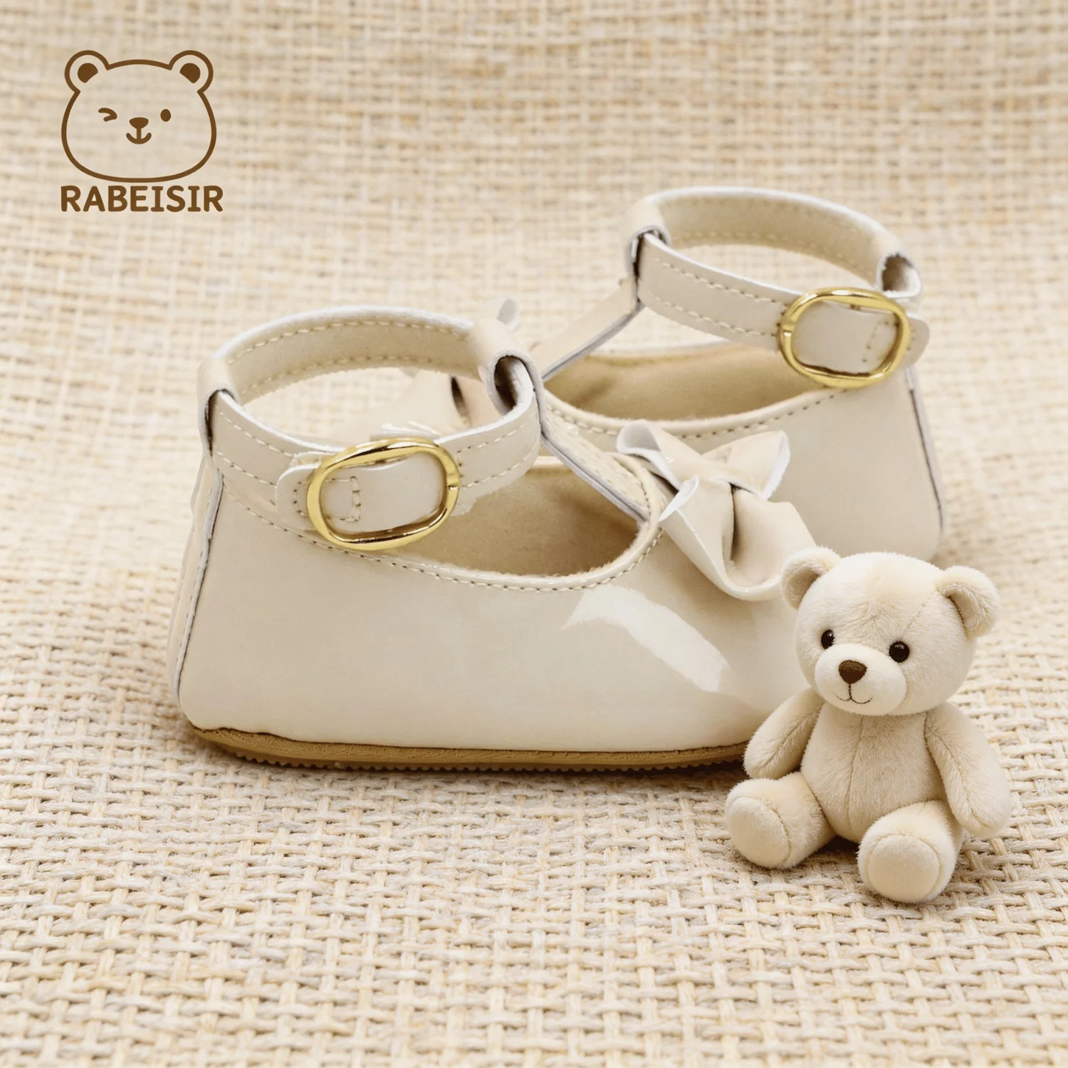 Elegante Mary Jane Schuhe für Babymädchen aus Lackleder mit großer Schleife, T-Riemen-Design, Schnallenriemen und weicher Sohle – ideal als erste Schuhe für Kleinkinder. – Detail 7