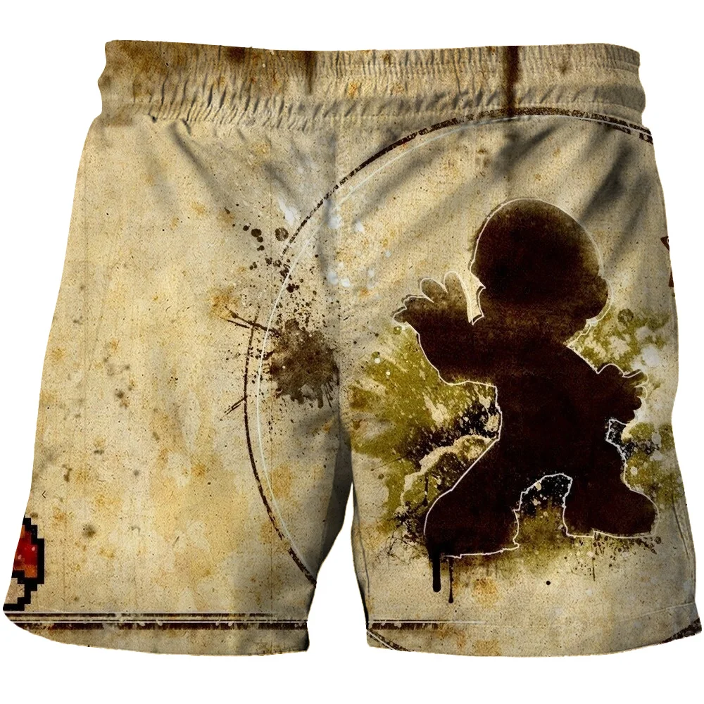 2025 verão venda quente dos desenhos animados mario impresso shorts, 3d digital impresso praia shorts, shorts casuais de secagem rápida das crianças
