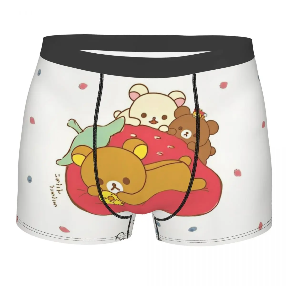 Rilakkuma Strawberry Cartoon Man Underwear Boxer Briefs Shorts Panties Hot Breathable Underpants for Homme S-XXL