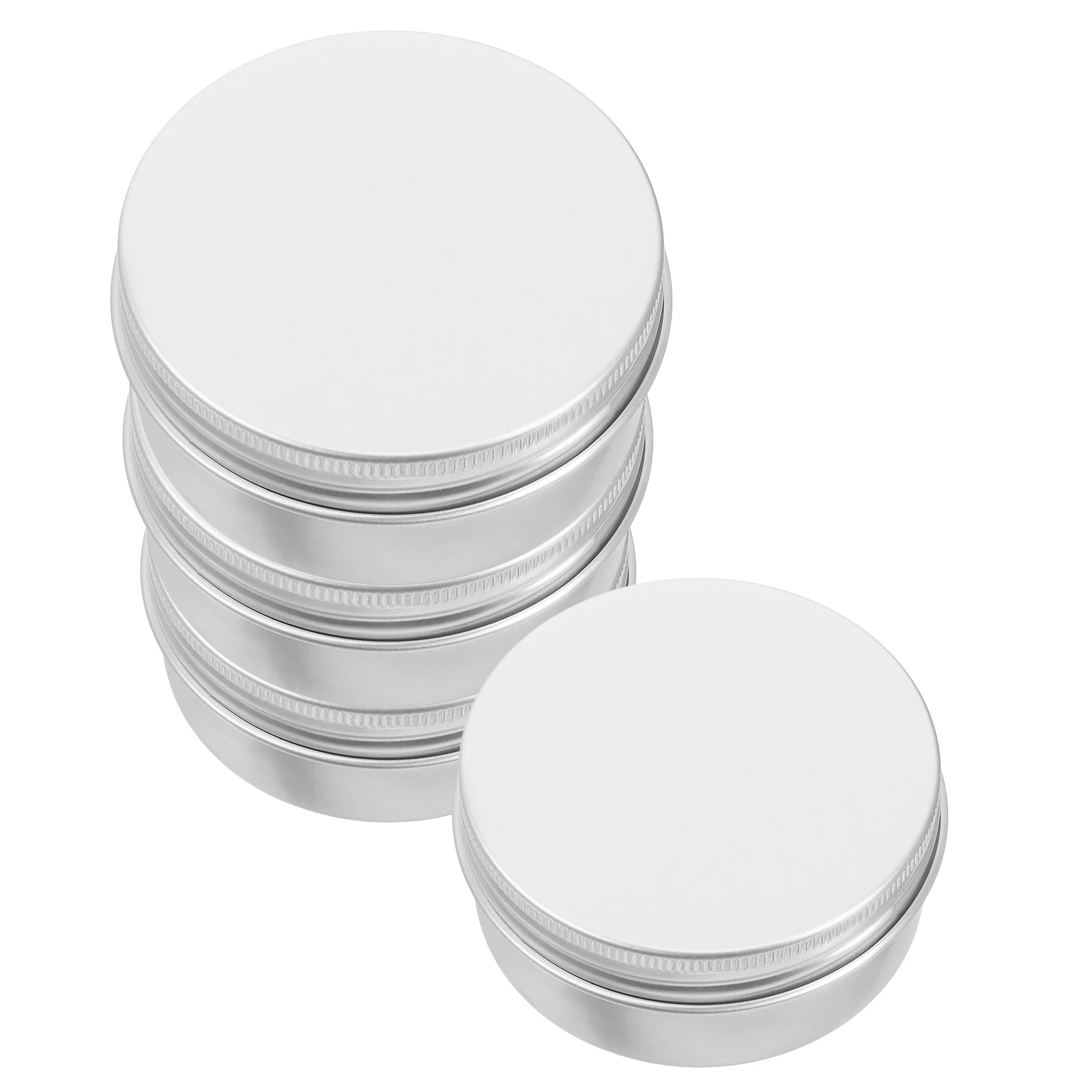 

4pcs Soap Paste Containers Aluminum Round Tins Refillable Silver Travel Small Boxes for Wedding Anniversary Party
