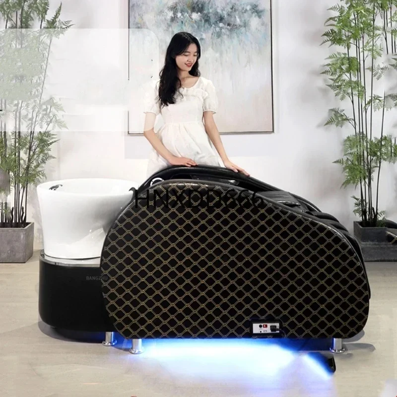 Japanese Scalp Treatment Water Spa Bed Professional Hairdressing Chair for Salon Washing and Styling Mobility