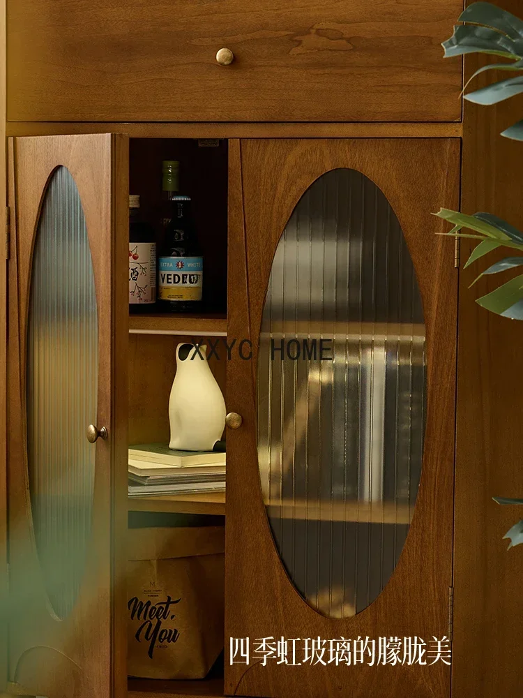 無垢材コーナーキャビネットホームリビングルームロッカーダイニングルームサイドボードキャビネットコーナー収納キャビネット