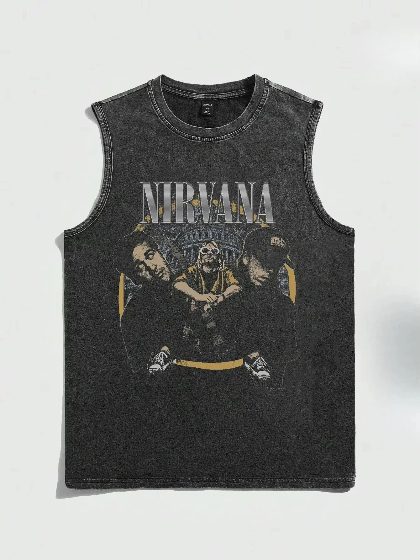 Amerikanische Rockband Bedrucktes Vintage-Washed Sport-Tanktop aus Baumwolle, Ärmelloses Herren-T-Shirt, Hip-Hop Fitness-Bekleidung, Sommer 2026 – Detail 23