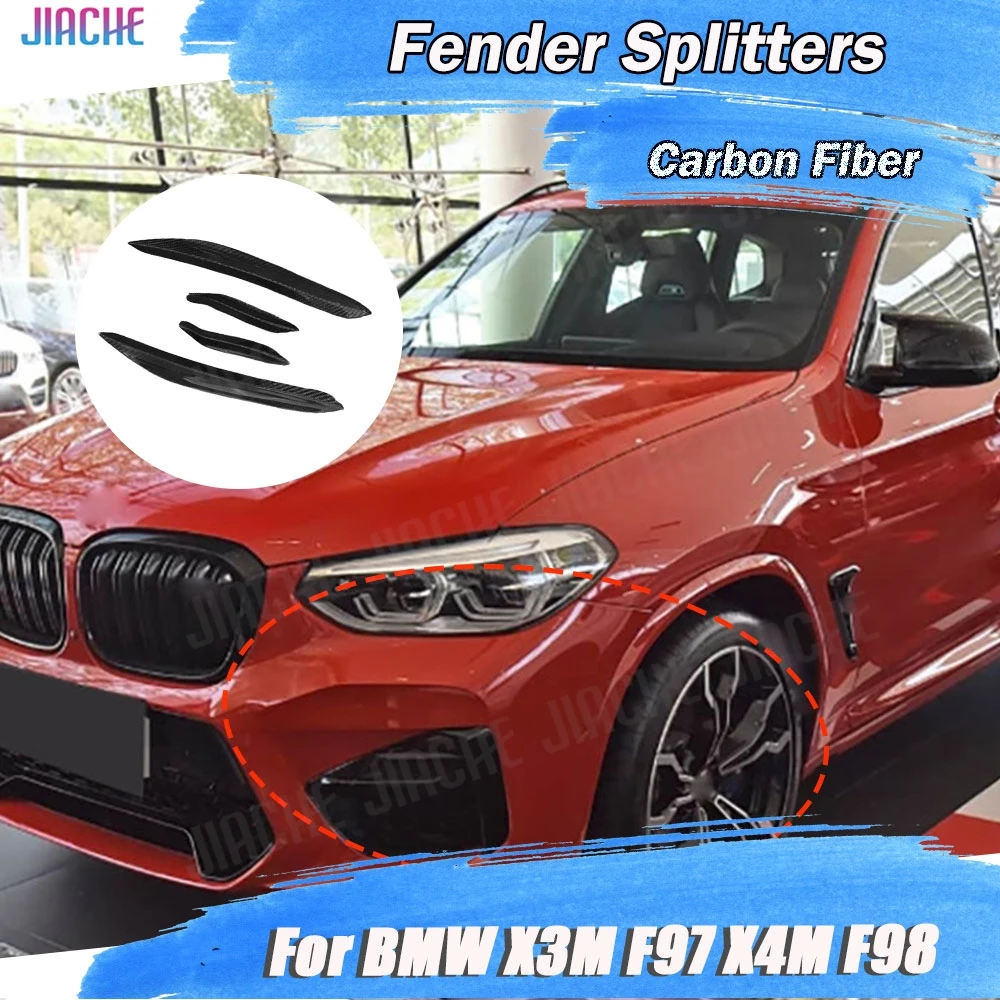 

Для BMW X3M F97 X4M F98 2019-2022 углеродное волокно FRP автомобильный передний бампер сплиттер спойлер Canard Air Knife Trim Body Kits 4 шт.