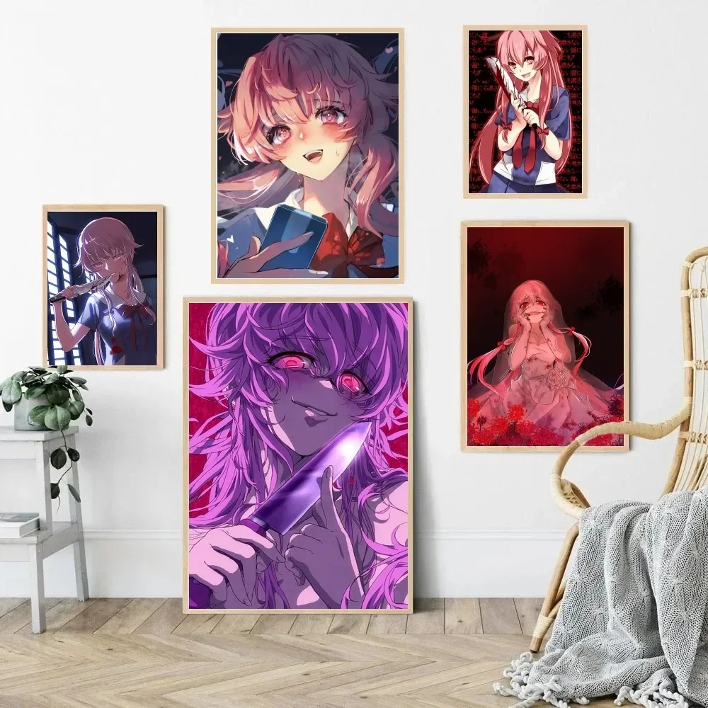 1pc Yuno Gasai Future Diary Anime Poster HD Posters Home Room Bar Cafe Decor Art Wall Painting Picture