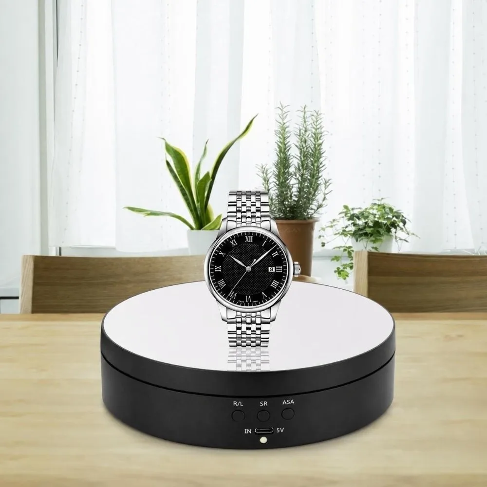 5.43x1.38in Rotating Display Stand USB Powered Adjustable Speed Display Turntable 360 Degree Rotation Electric Motorized