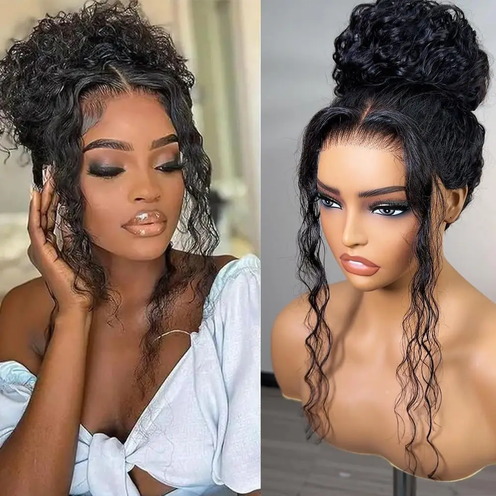

Curly 360 Full Lace Wigs Human Hair Deep Wave Front Wigs Pre Plucked 13x4 5x5 Hd Lace Frontal Wig For Woman Invisible Drawstrin